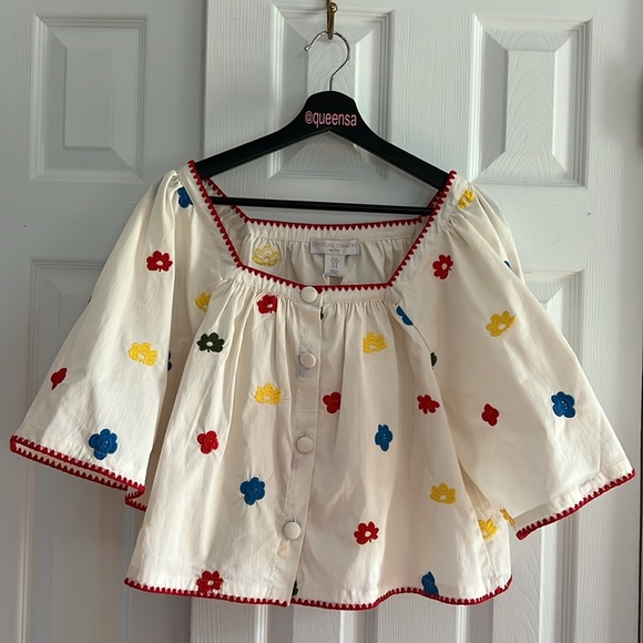 Caroline Constas Embroidered trim and floral motif Top - Picture 2 of 16